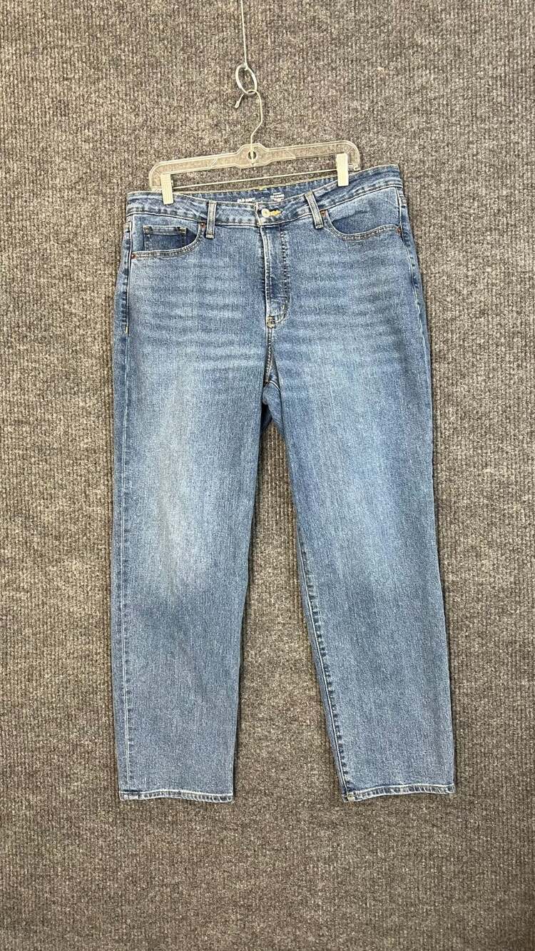 Old Navy Jeans Womens 16 Blue Medium Wash High Rise OG Loose Ankle Cotton Denim
